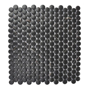 Sahara Noir Penny Round - glass tile